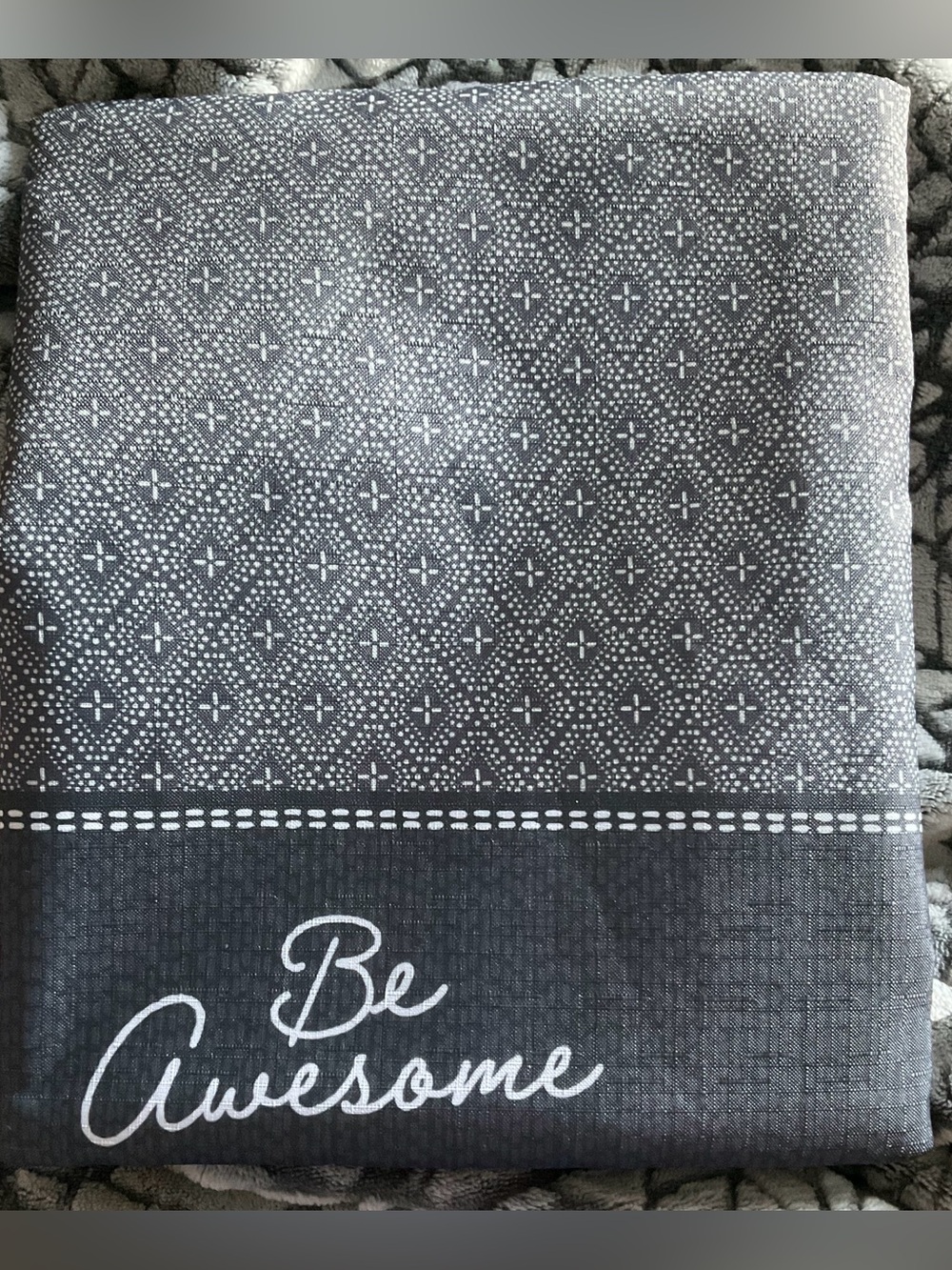 Be Awesome Script Print Black Decorative Cosmetic Bag. Has Zip Closure, 10x8”